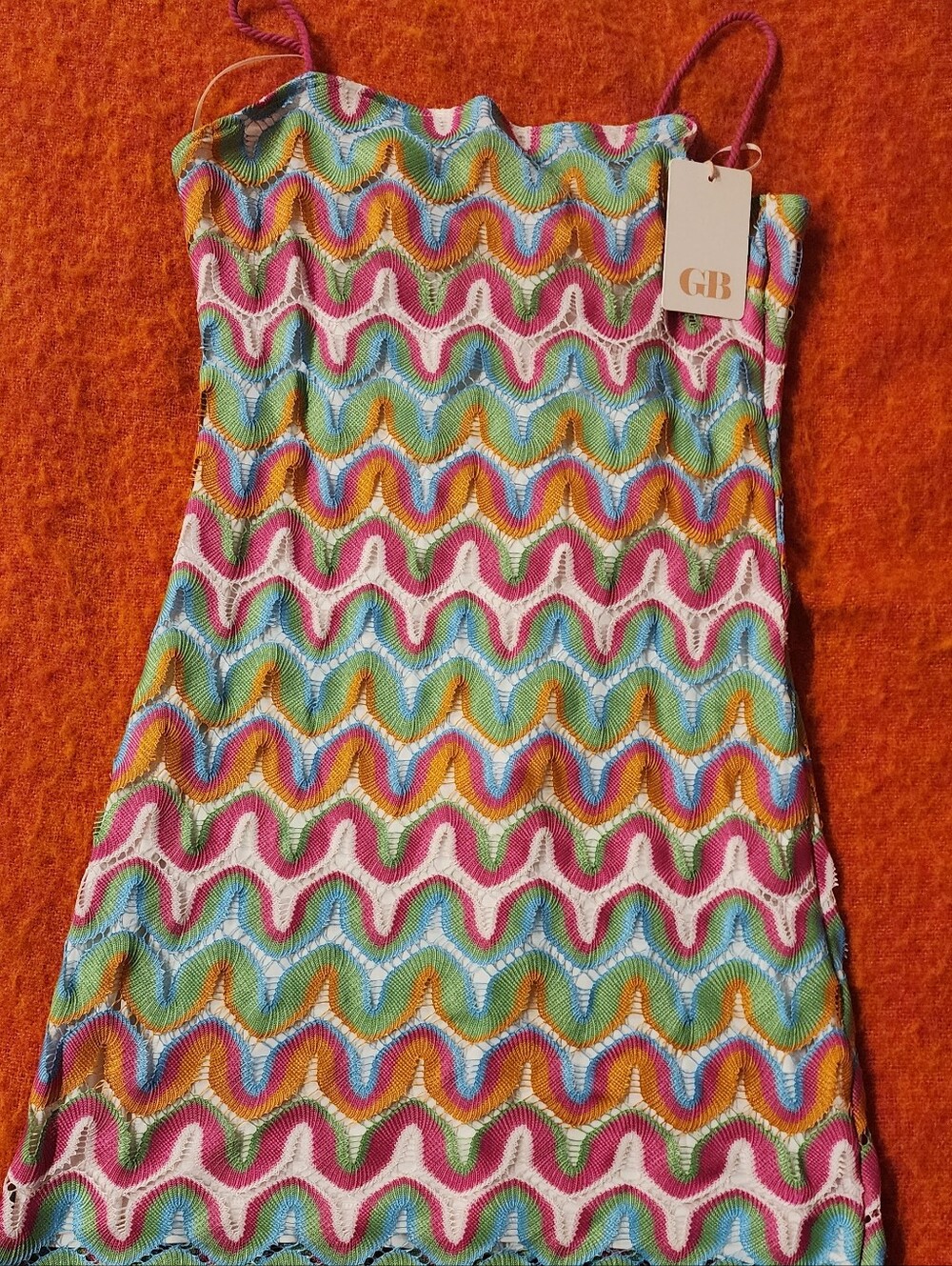 GB Mini Slip Dress Colorful Boho, Size S NWT